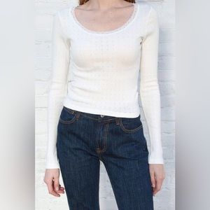 Brandy Melville White McKenna Lace Top